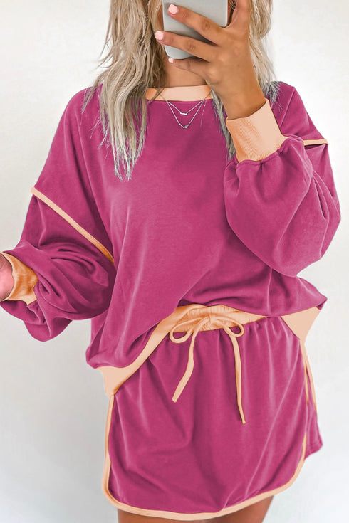 'Beryl' Round Neck Top and Skort Set - Celes Fashion